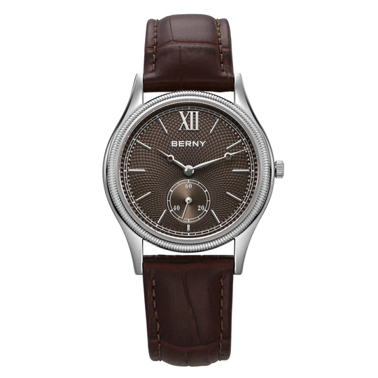 Berny | Orologio classico da uomo con cinturino in pelle, 38 mm
