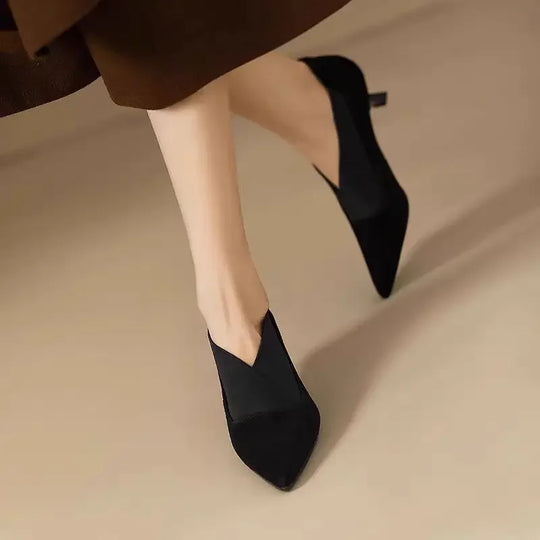 Luna | Scarpe con tacco effetto camoscio