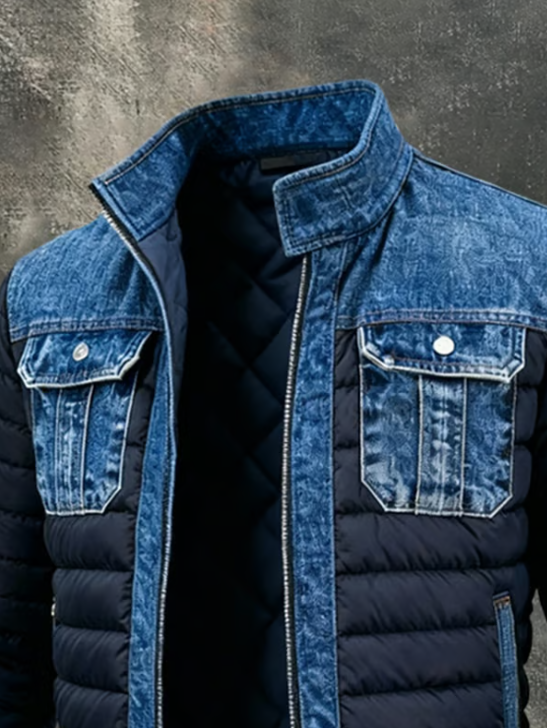 Valenti| Giacca ibrida in denim trapuntato