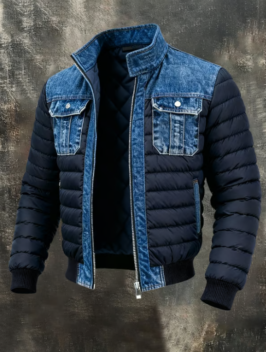 Valenti| Giacca ibrida in denim trapuntato