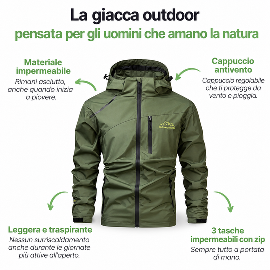 Giacca Outdoor da Uomo - Antivento e Impermeabile