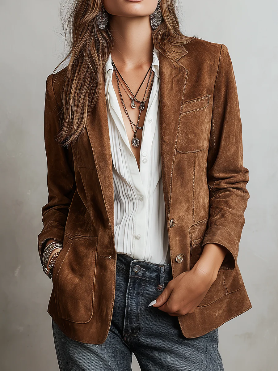 Elena™ | Blazer Vintage Marrone