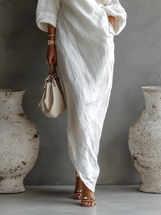 Nelle™ | Abito lungo elegante monospalla