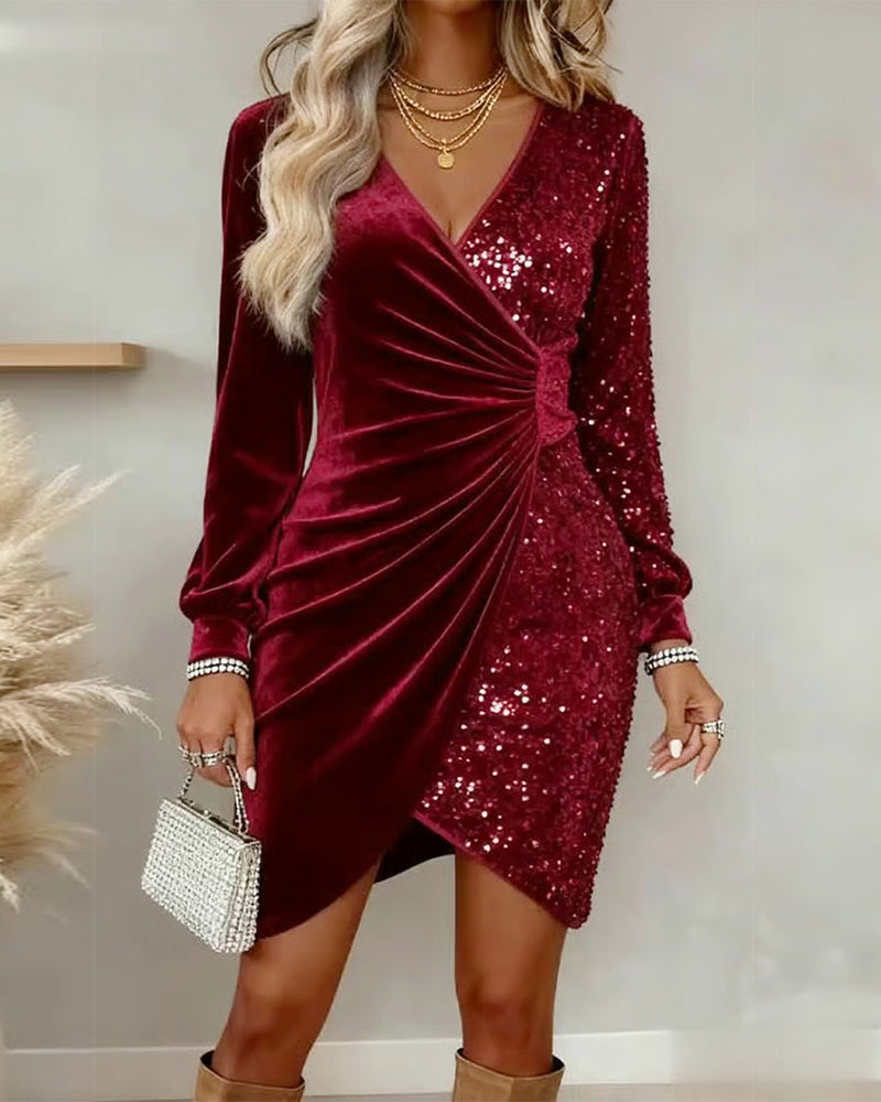 Sharry™ | Abito elegante in velluto con paillettes