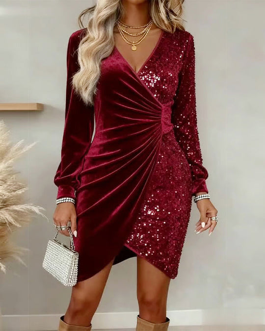 Sharry™ | Abito elegante in velluto con paillettes