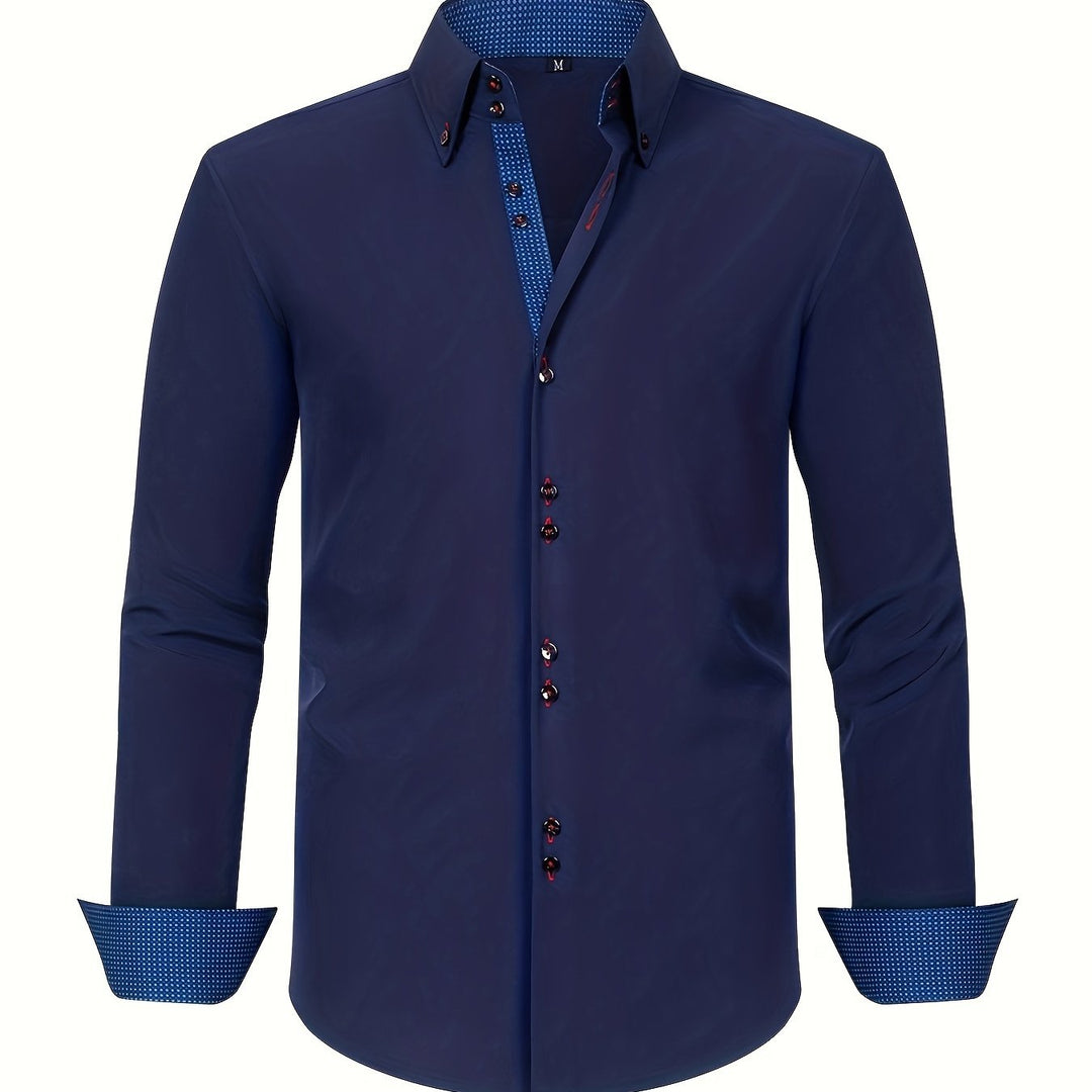 Alberto | Camicia elegante leggera con dettagli a contrasto