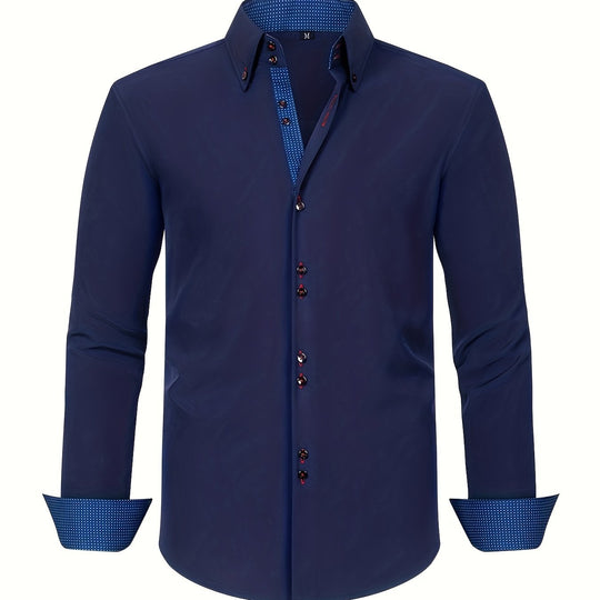 Alberto | Camicia elegante leggera con dettagli a contrasto