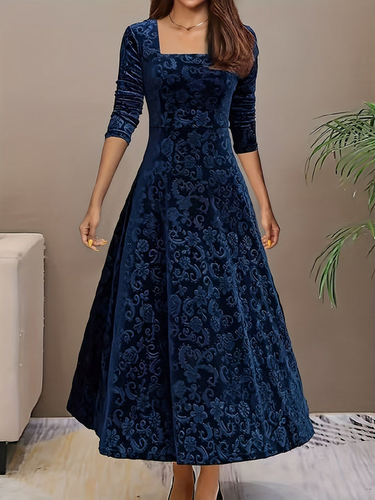 Nicola™ | Abito elegante in velluto con motivo floreale
