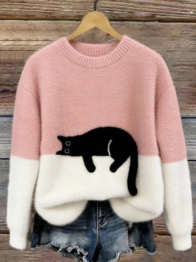 LUNA™ | Maglione Oversize Morbido con Gatto