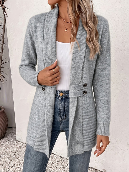 Valeria™ | Cardigan Elegante Aperto con Vita Sagomata