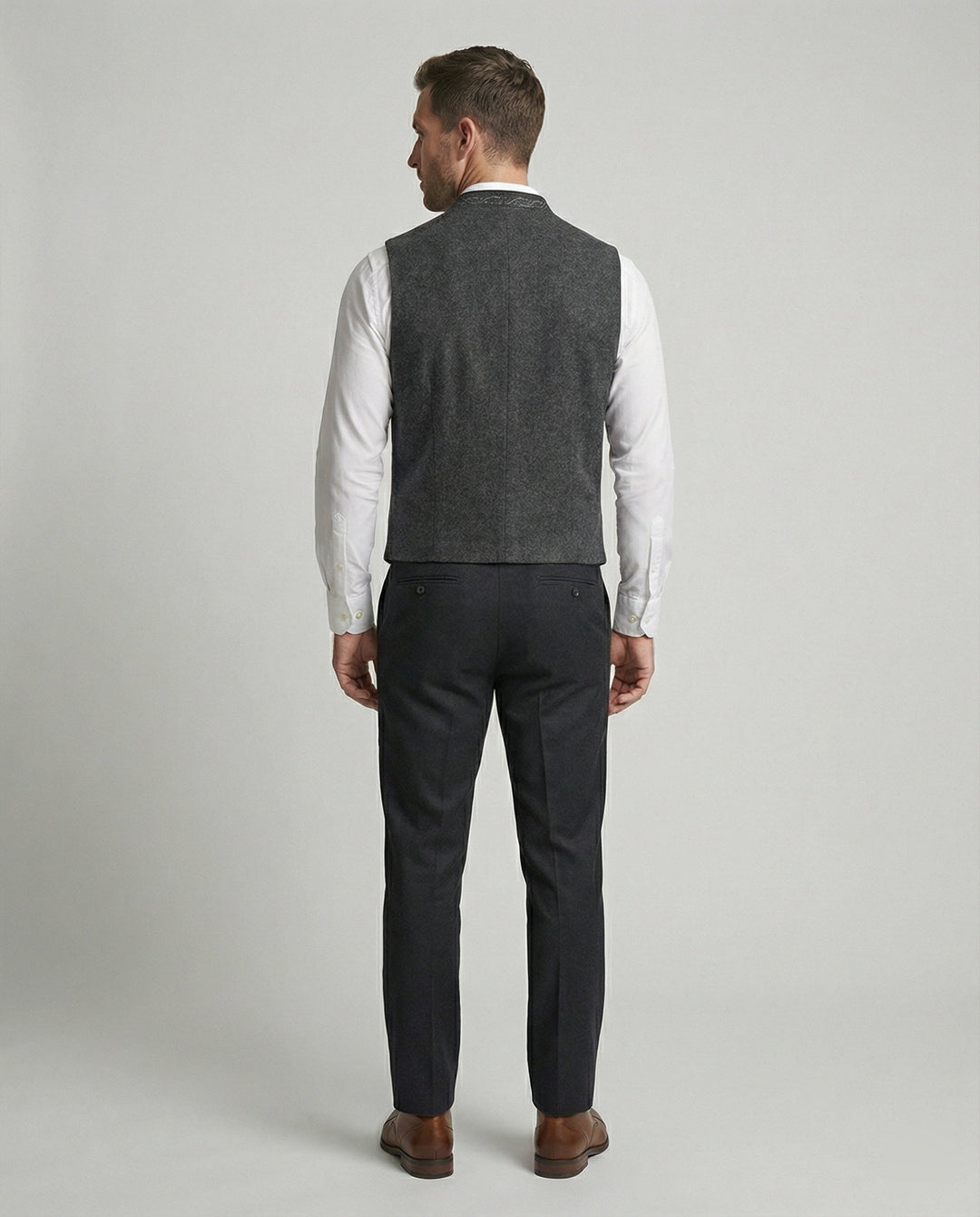 Elegante Gilet Grigio in Stile Tradizionale