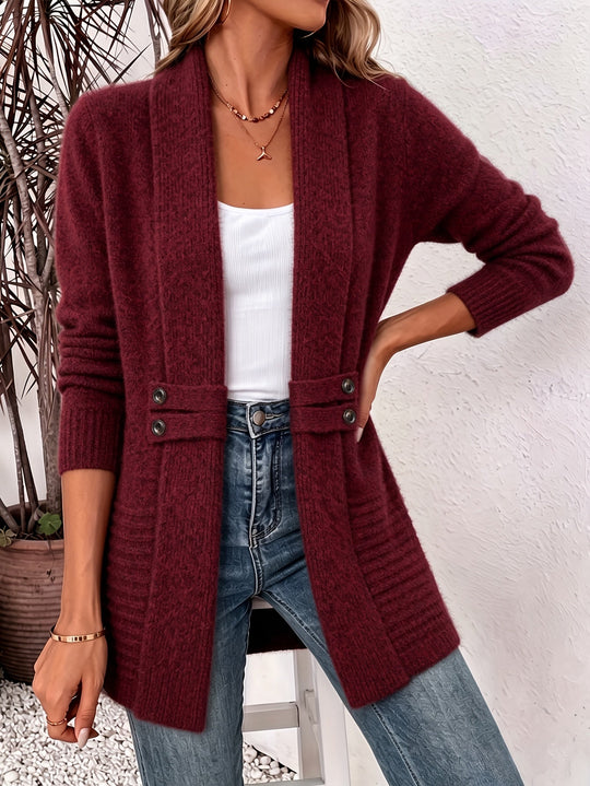 Valeria™ | Cardigan Elegante Aperto con Vita Sagomata