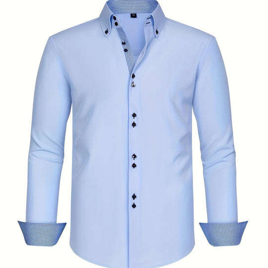 Alberto | Camicia elegante leggera con dettagli a contrasto