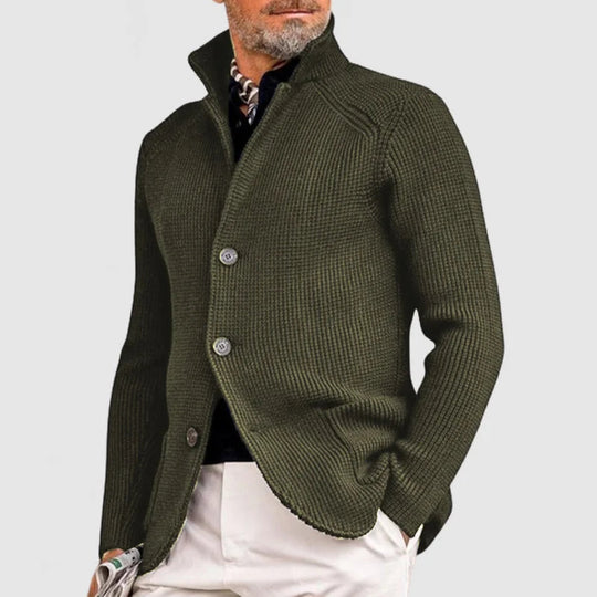Cardigan da Uomo con Bottoni e Tasche Frontali