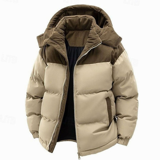 Alberto | Giacca Invernale Trapuntata Bicolore da Uomo con Cappuccio e Vestibilità per Abbinamenti a Strati