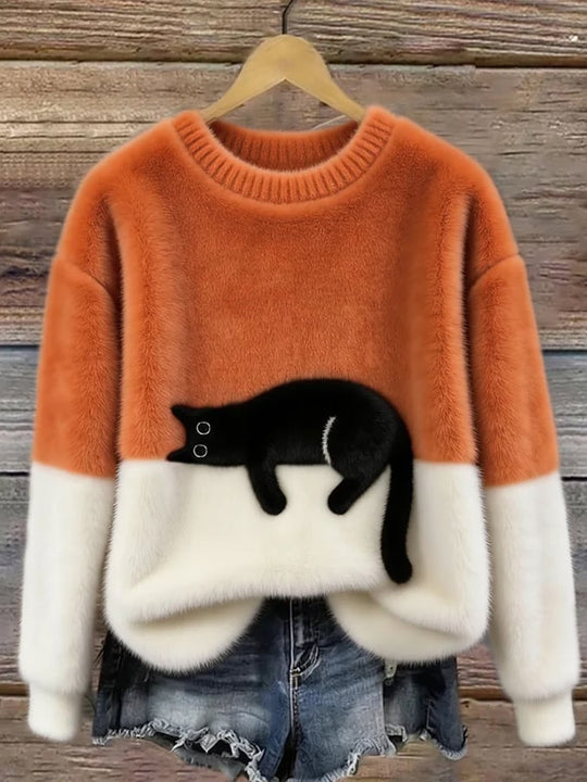 LUNA™ | Maglione Oversize Morbido con Gatto