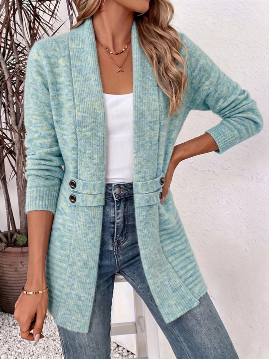 Valeria™ | Cardigan Elegante Aperto con Vita Sagomata