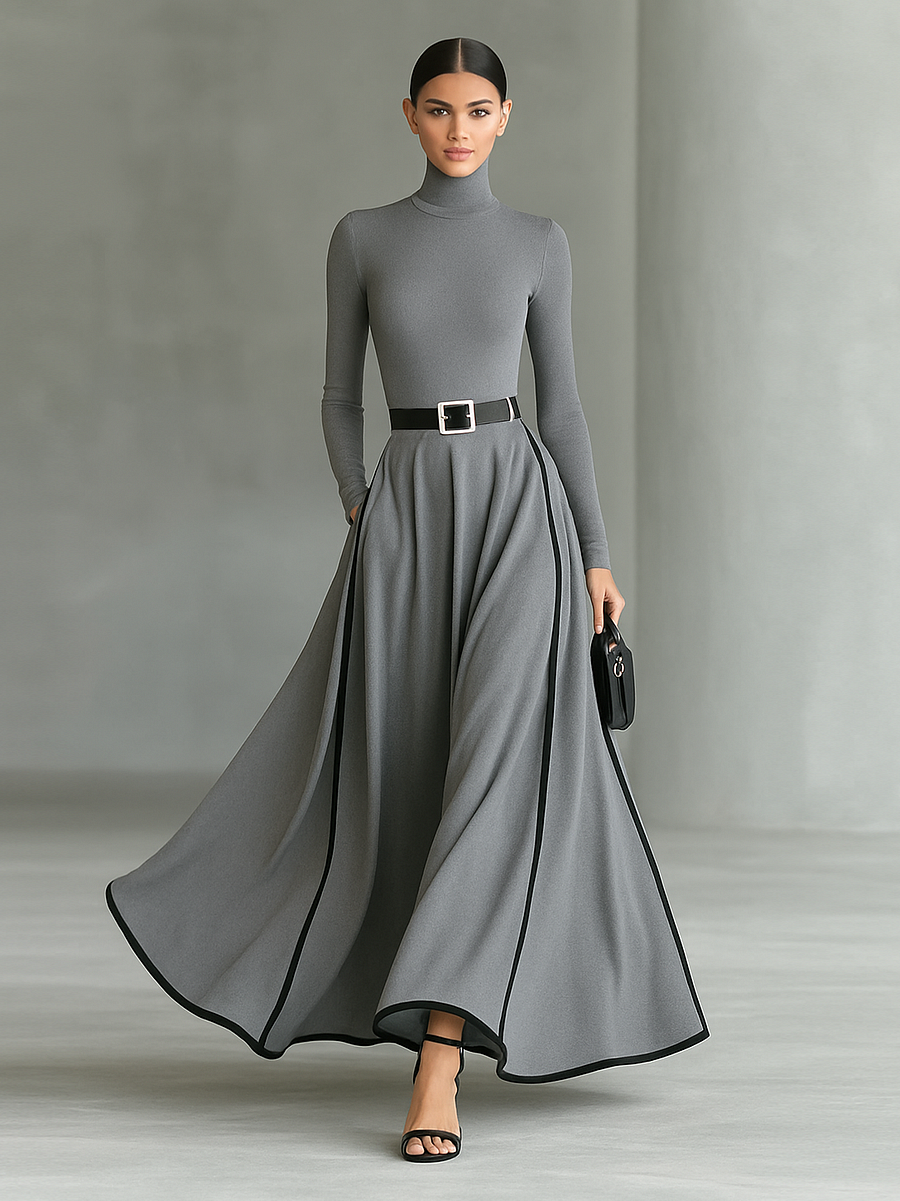 Rachelle™ Long Sleeve Maxi Dress + Free Belt