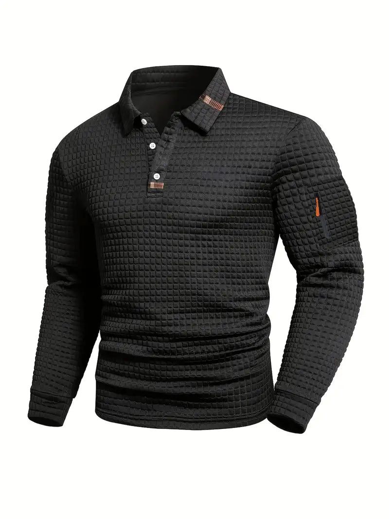 Polo Uomo a Maniche Lunghe con Taschino sulla Manica