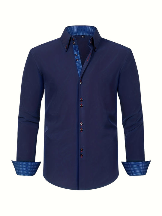 Alberto | Camicia elegante leggera con dettagli a contrasto