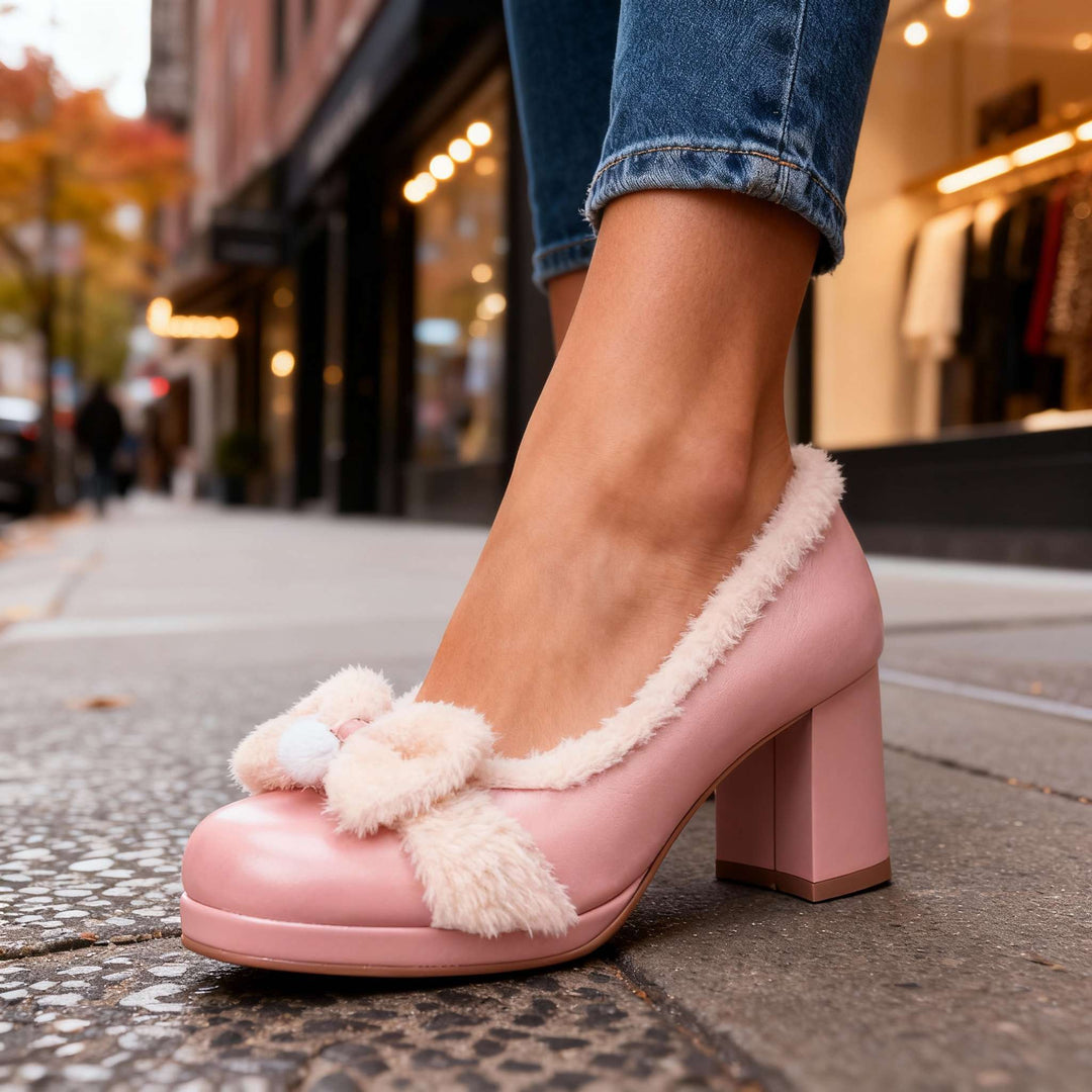 Valentina | Décolleté in tessuto sherpa