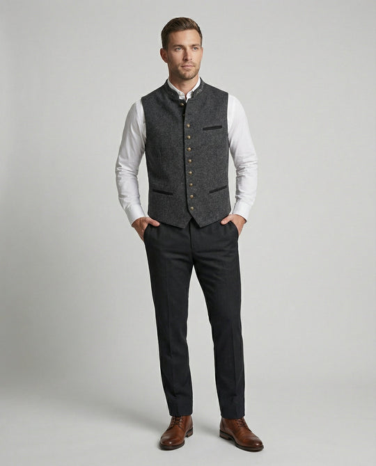 Elegante Gilet Grigio in Stile Tradizionale