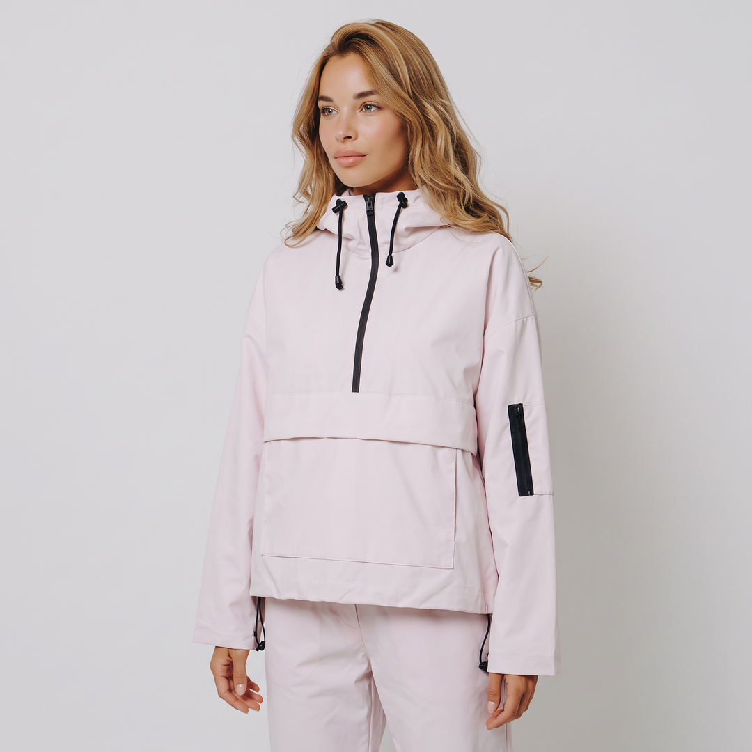 Anorak da Donna con Cappuccio e Mezza Zip