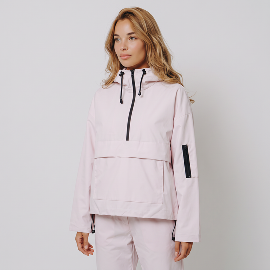 Anorak da Donna con Cappuccio e Mezza Zip