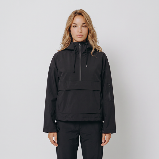 Anorak da Donna con Cappuccio e Mezza Zip