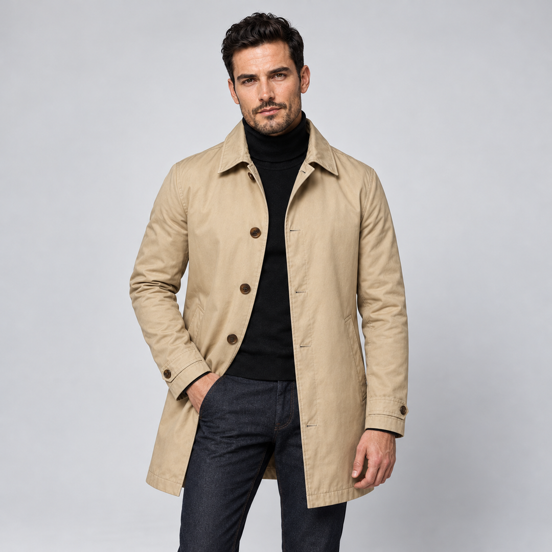 Cappotto Lungo Sartoriale da Uomo Montarello con Bottoni