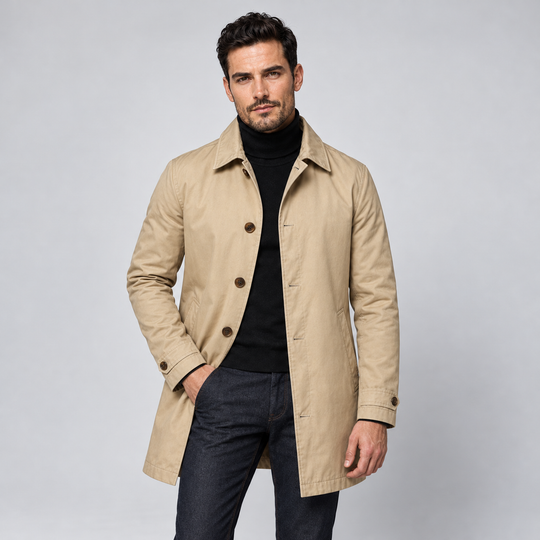 Cappotto Lungo Sartoriale da Uomo Montarello con Bottoni
