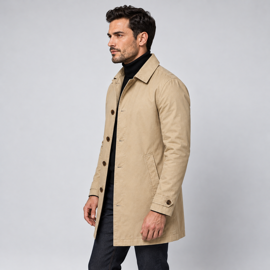 Cappotto Lungo Sartoriale da Uomo Montarello con Bottoni