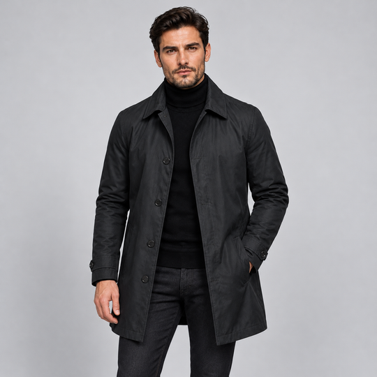 Cappotto Lungo Sartoriale da Uomo Montarello con Bottoni