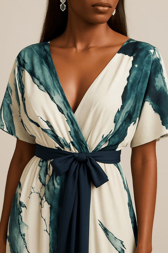 Serene™ | Abito lungo elegante a fantasia artistica