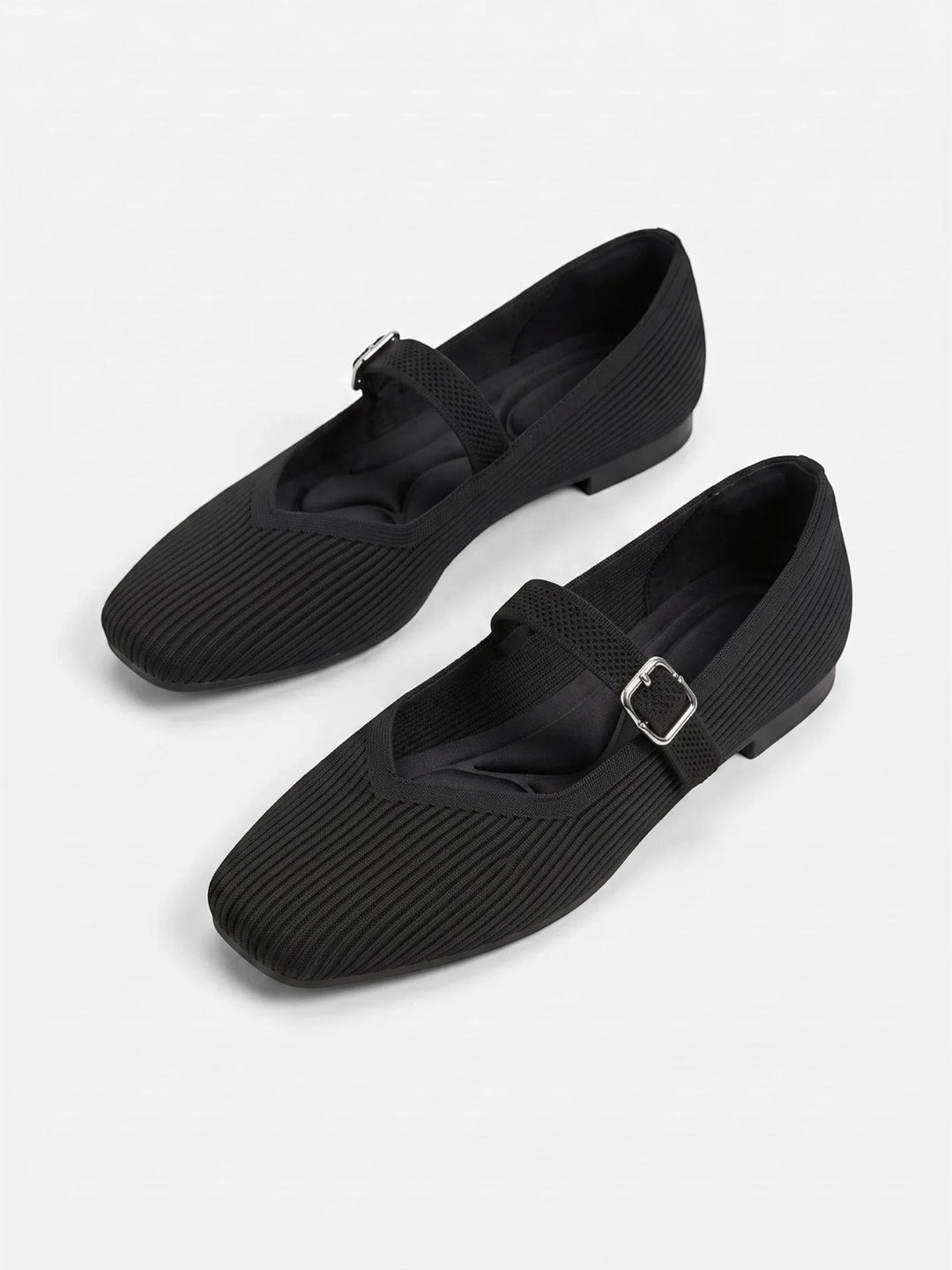 Ballerine Mary Jane da donna in maglia con punta quadrata