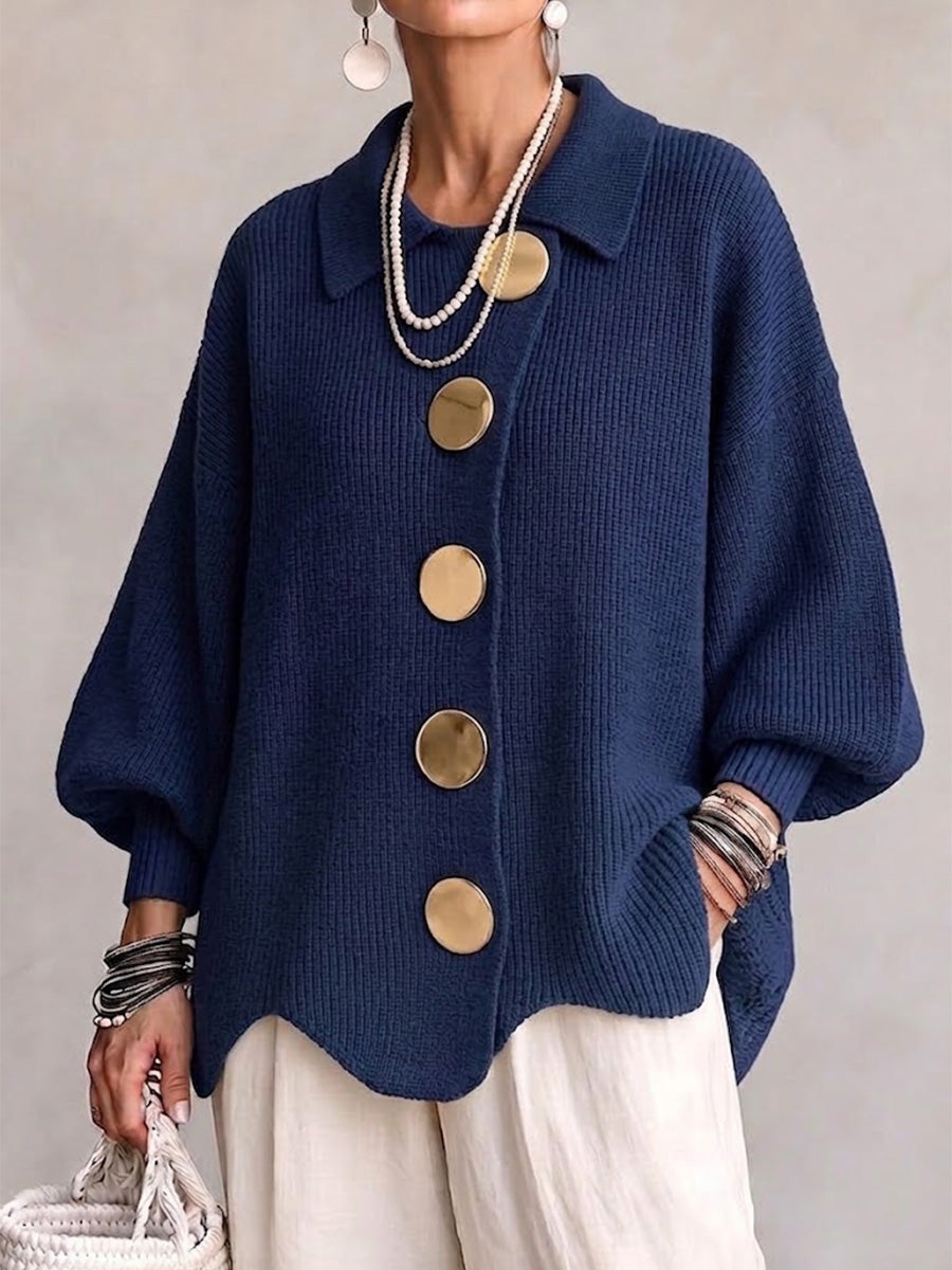 Vittoria™ | Cardigan Oversize con Bottoni Dorati