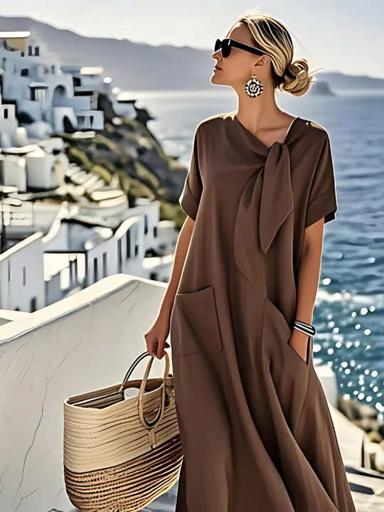Ella™ | Abito elegante con fiocco e tasche