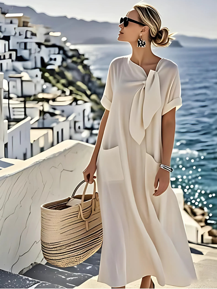 Ella™ | Abito elegante con fiocco e tasche