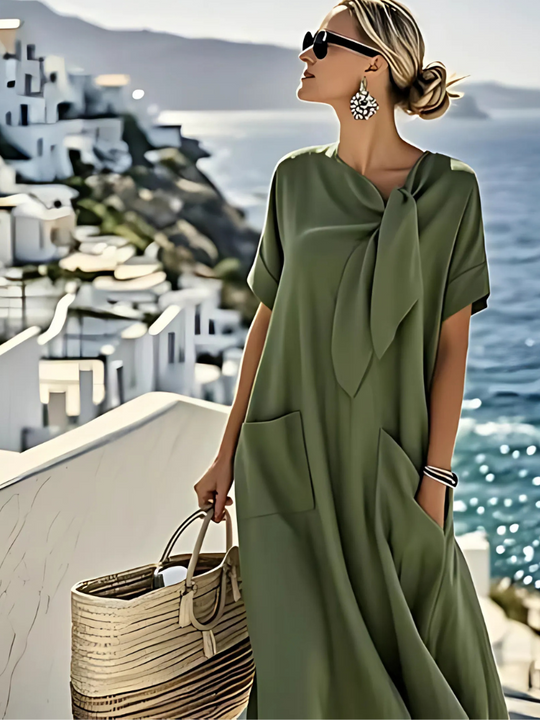 Ella™ | Abito elegante con fiocco e tasche