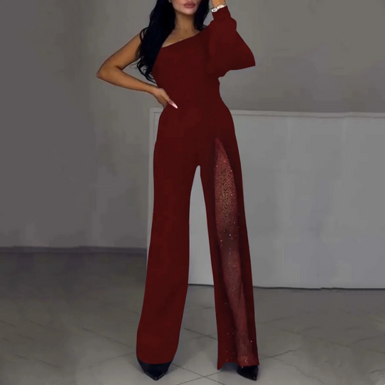 Ally™ One-Shoulder Flared Short Romper