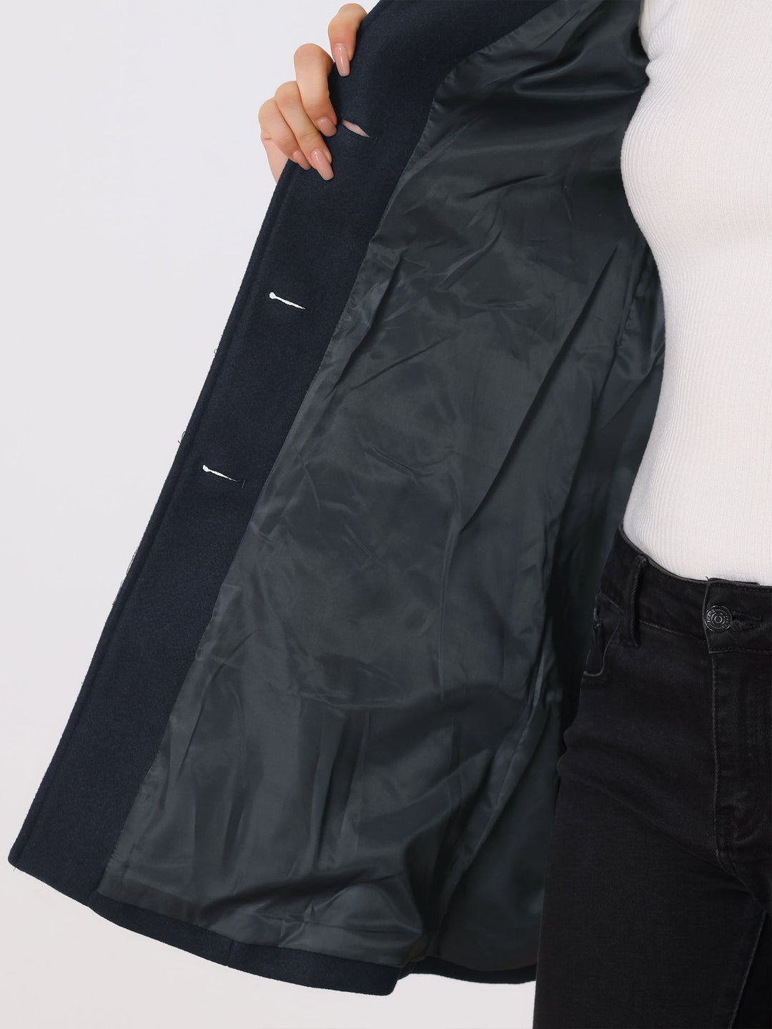 Trench Invernale da Donna con Chiusura a Un Bottone