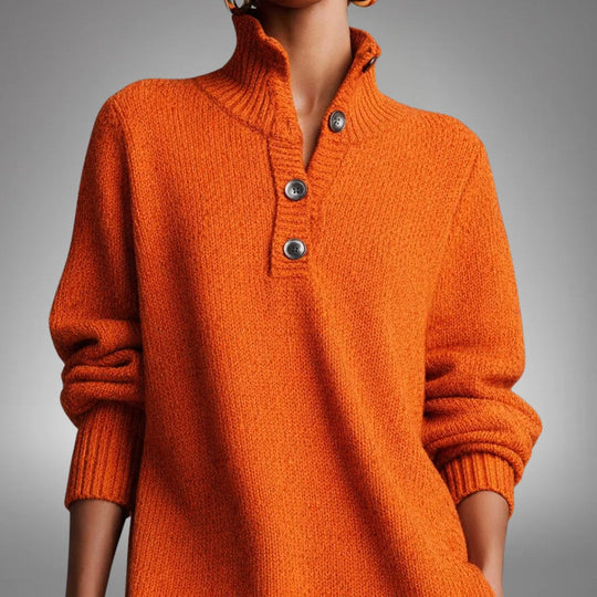 Lucrezia | Abito midi in maglia con collo rialzato