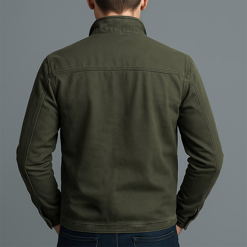 Giacca da Uomo in Cotone Stile Vintage - Con Zip e Vestibilità Casual